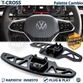 2 Levas de Volante para VW T-Cross | Levas de Cambio de Reemplazo de Aluminio Negro