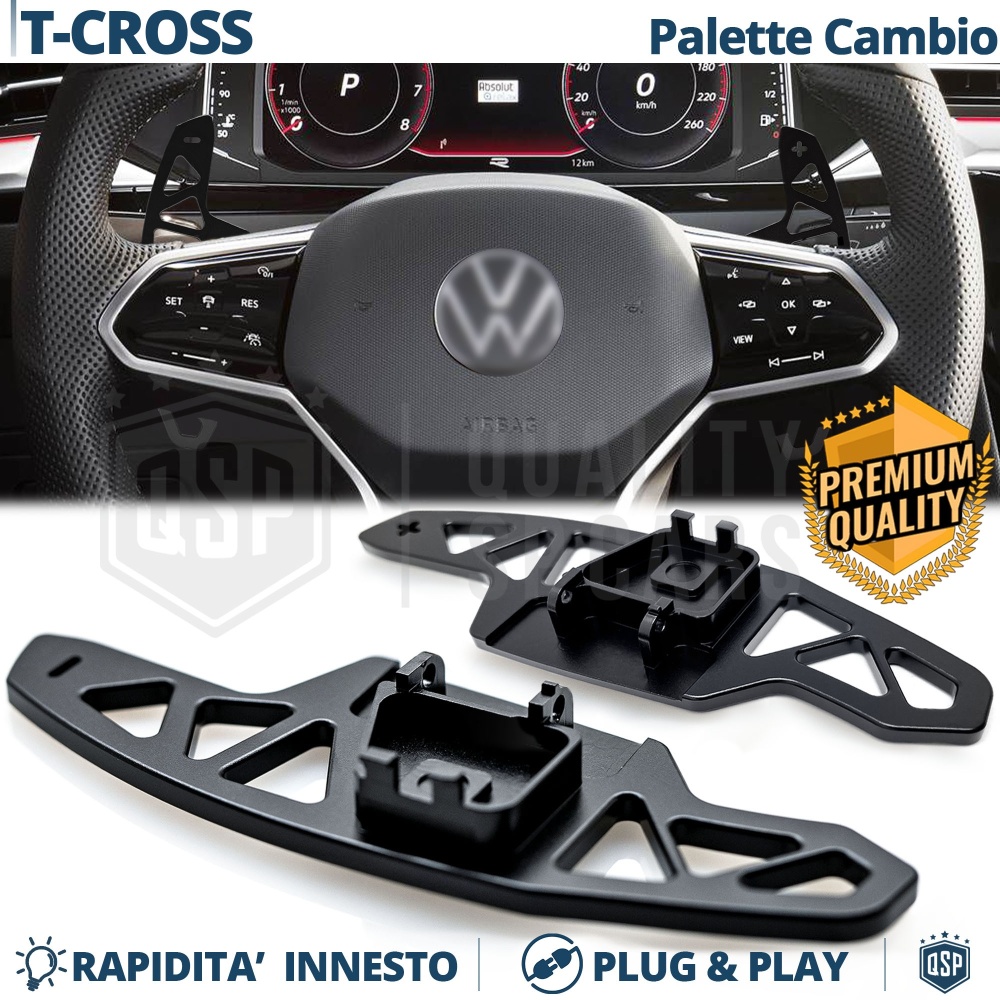 2 Levas de Volante para VW T-Cross | Levas de Cambio de Reemplazo de Aluminio Negro 2 Levas de Volante para VW T-Cross | Levas de Cambio de Reemplazo de Aluminio Negro