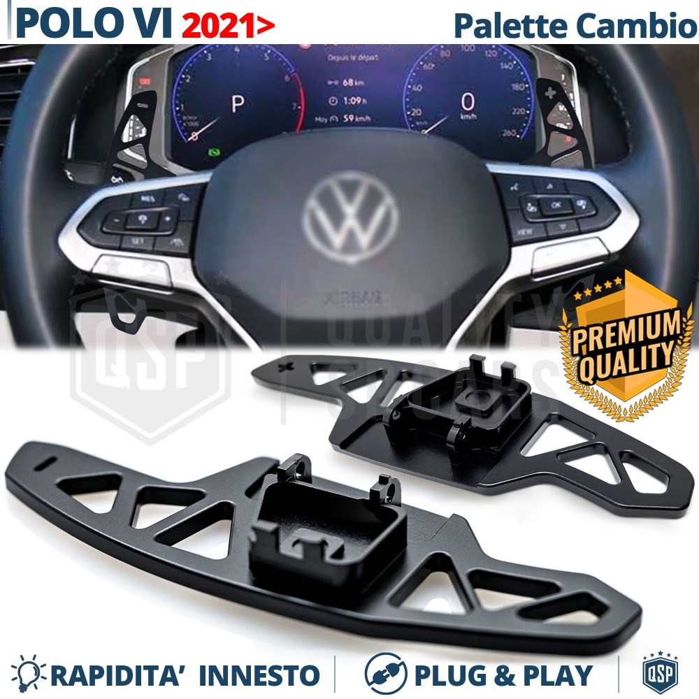 2 Levas de Volante para VW Polo 6 Facelift | Levas de Cambio de Reemplazo de Aluminio Negro 2 Levas de Volante para VW Polo 6 Facelift | Levas de Cambio de Reemplazo de Aluminio Negro