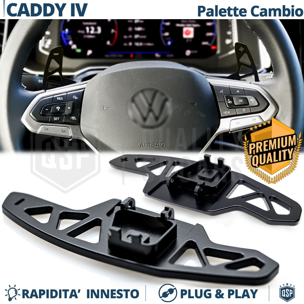 2 Levas de Volante para VW Caddy 4 | Levas de Cambio de Reemplazo de Aluminio Negro 2 Levas de Volante para VW Caddy 4 | Levas de Cambio de Reemplazo de Aluminio Negro
