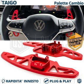2 Levas de Volante para VW Taigo | Levas de Cambio de Reemplazo de Aluminio Rojo