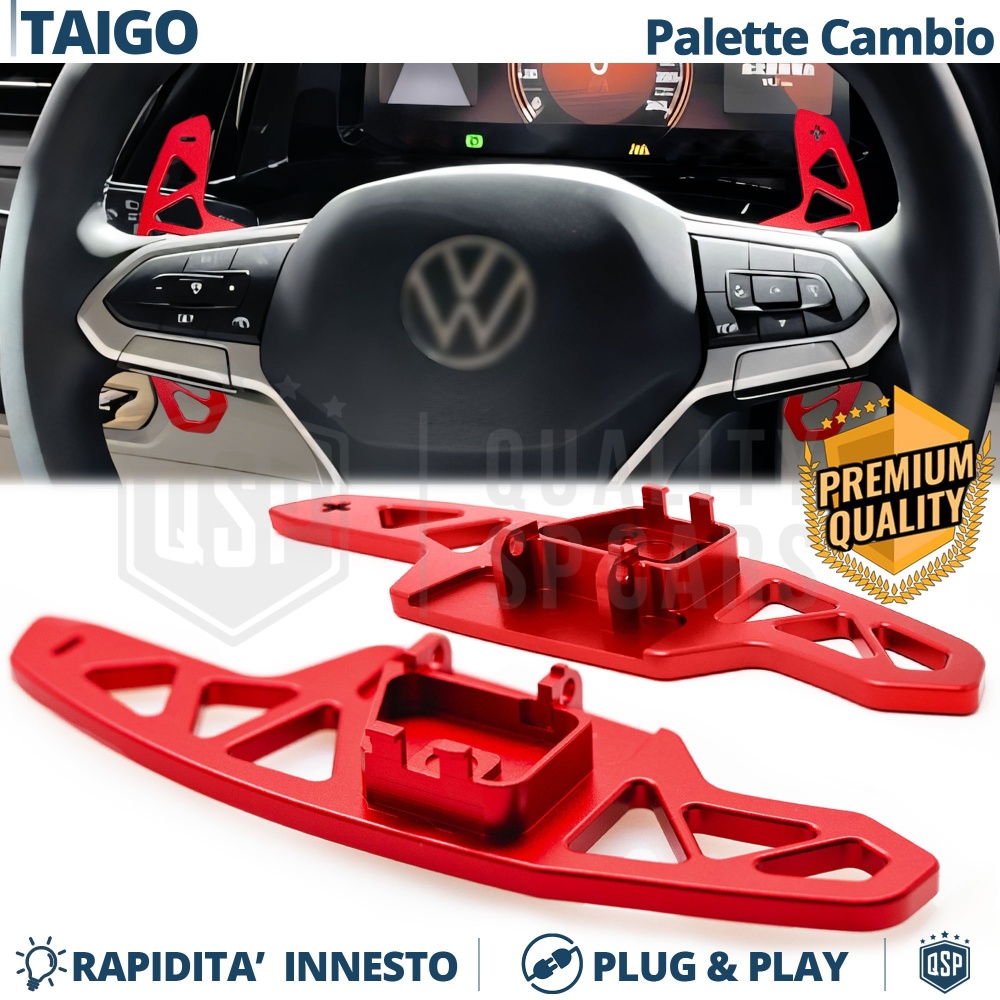 2 Levas de Volante para VW Taigo | Levas de Cambio de Reemplazo de Aluminio Rojo 2 Levas de Volante para VW Taigo | Levas de Cambio de Reemplazo de Aluminio Rojo