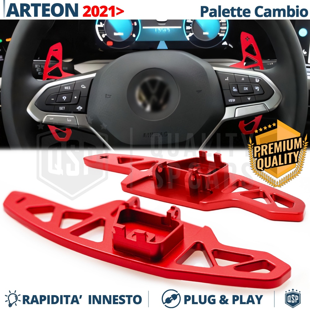 2 Levas de Volante para VW Arteon Facelift | Levas de Cambio de Reemplazo de Aluminio Rojo 2 Levas de Volante para VW Arteon Facelift | Levas de Cambio de Reemplazo de Aluminio Rojo