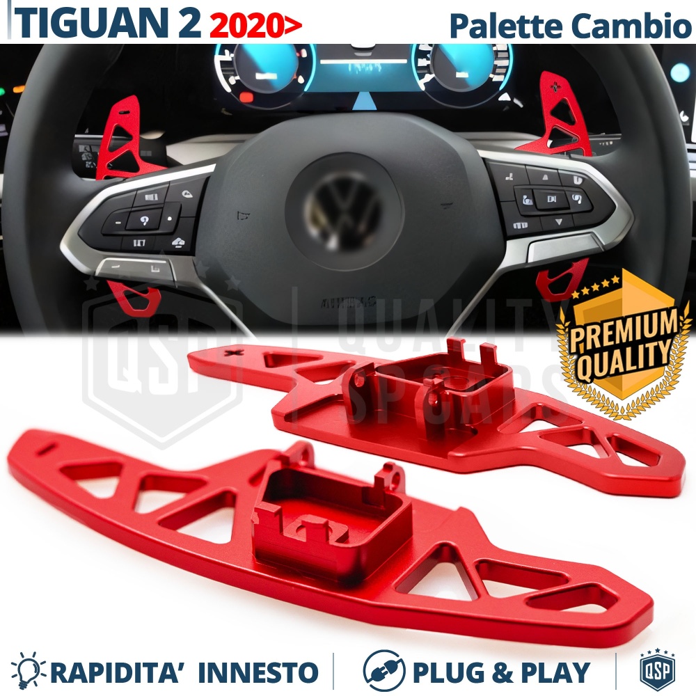 2 Levas de Volante para VW Tiguan 2 Facelift | Levas de Cambio de Reemplazo de Aluminio Rojo 2 Levas de Volante para VW Tiguan 2 Facelift | Levas de Cambio de Reemplazo de Aluminio Rojo