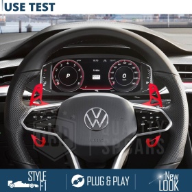 2 Levas de Volante para VW Touran 2 Facelift | Levas de Cambio de Reemplazo de Aluminio Rojo