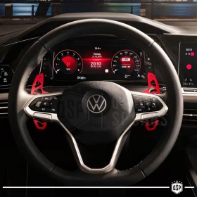 2 Levas de Volante para VW Touran 2 Facelift | Levas de Cambio de Reemplazo de Aluminio Rojo