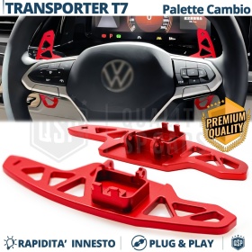2 Levas de Volante para VW Multivan T7 | Levas de Cambio de Reemplazo de Aluminio Rojo