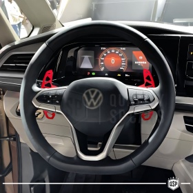 2 Levas de Volante para VW Multivan T7 | Levas de Cambio de Reemplazo de Aluminio Rojo