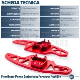 2 Levas de Volante para VW Touareg 3 Facelift | Levas de Cambio de Reemplazo de Aluminio Rojo