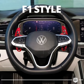 2 Levas de Volante para VW T-Roc Facelift | Levas de Cambio de Reemplazo de Aluminio Rojo