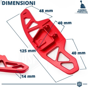 2 Levas de Volante para VW T-Roc Facelift | Levas de Cambio de Reemplazo de Aluminio Rojo