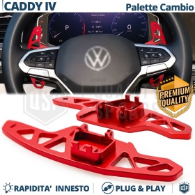 2 Levas de Volante para VW Caddy 4 | Levas de Cambio de Reemplazo de Aluminio Rojo