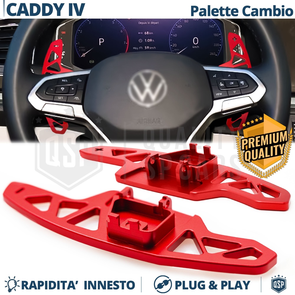 2 Levas de Volante para VW Caddy 4 | Levas de Cambio de Reemplazo de Aluminio Rojo 2 Levas de Volante para VW Caddy 4 | Levas de Cambio de Reemplazo de Aluminio Rojo