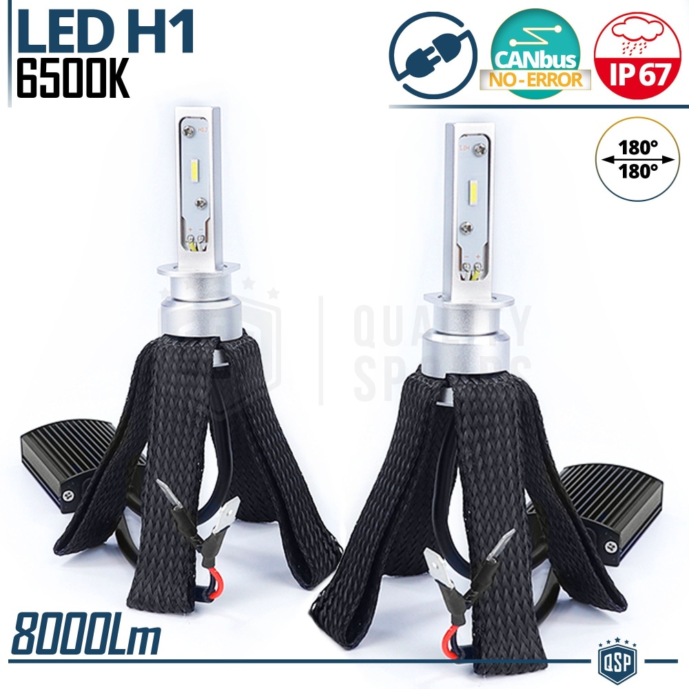 Kit LED H1 con GRADUACIÓN AJUSTABLE | 6500K 8000LM | CANbus SIN ERROR, Plug & Play