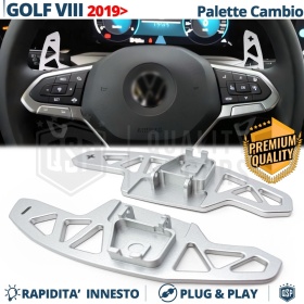 2 Palettes au Volant pour VW Golf 8 | Palettes de Remplacement en Aluminium Silver