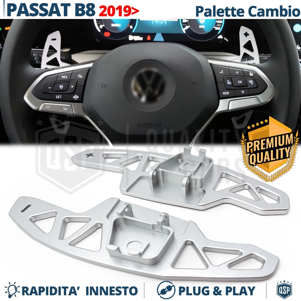2 Levas de Volante para VW Passat B8 Facelift | Levas de Cambio de Reemplazo de Aluminio Silver 2 Levas de Volante para VW Passat B8 Facelift | Levas de Cambio de Reemplazo de Aluminio Silver