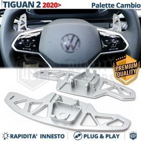 2 PALETTE Cambio al Volante per VW Tiguan 2 Restyling | Paddle Leve di Ricambio in Alluminio Silver