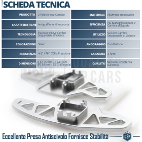2 Levas de Volante para VW Multivan T7 | Levas de Cambio de Reemplazo de Aluminio Silver