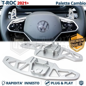 2 Levas de Volante para VW T-Roc Facelift | Levas de Cambio de Reemplazo de Aluminio Silver