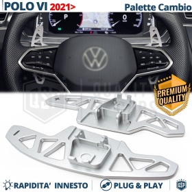 2 Levas de Volante para VW Polo 6 Facelift | Levas de Cambio de Reemplazo de Aluminio Silver