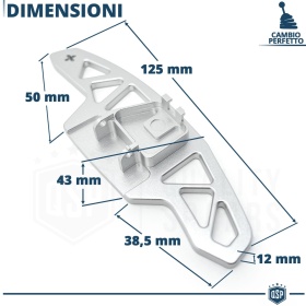 2 Levas de Volante para VW Caddy 4 | Levas de Cambio de Reemplazo de Aluminio Silver