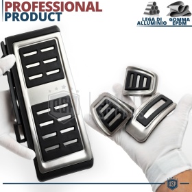 Car PEDAL Covers for VW T-Roc MANUAL Transmission | Aluminum and Non-slip Rubber Sports Pedals