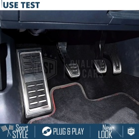 Car PEDAL Covers for VW T-Roc MANUAL Transmission | Aluminum and Non-slip Rubber Sports Pedals