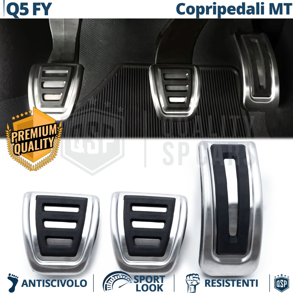 CUBRE PEDALES Deportivos para Audi Q5 FY Cambio MANUAL | Pedales de Aluminio y Goma Antideslizante