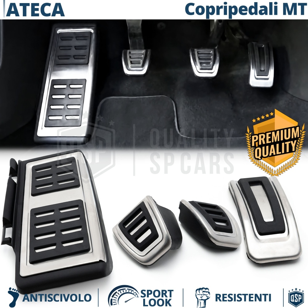 CUBRE PEDALES Deportivos para Seat Ateca Cambio MANUAL | Pedales de Aluminio y Goma Antideslizante