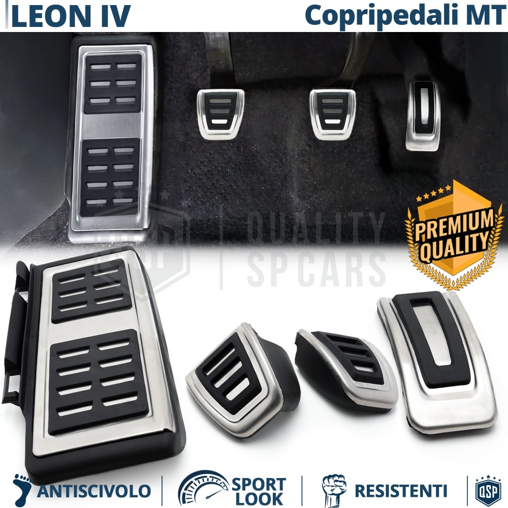 CUBRE PEDALES Deportivos para Seat Leon 4 Cambio MANUAL | Pedales de Aluminio y Goma Antideslizante