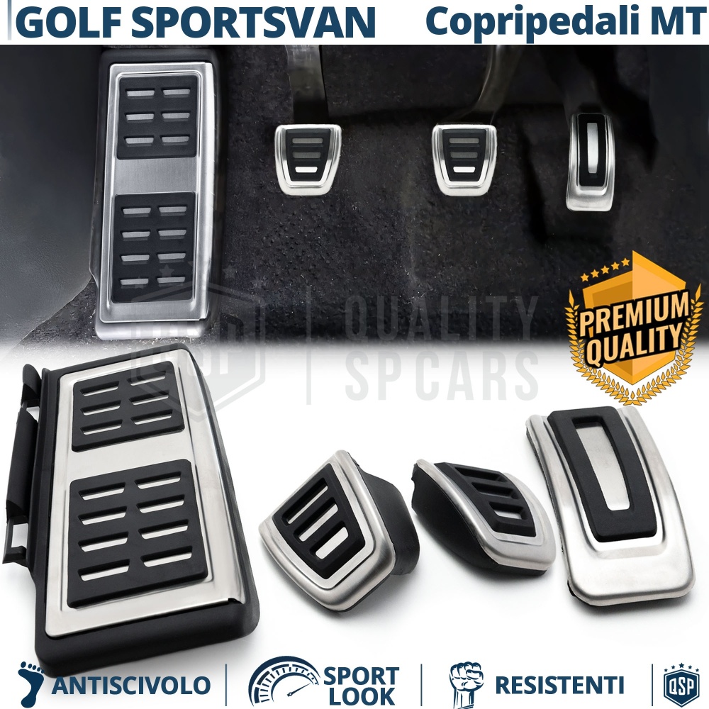 CUBRE PEDALES Deportivos para VW Golf Sportsvan Cambio MANUAL | Pedales de Aluminio y Goma Antideslizante