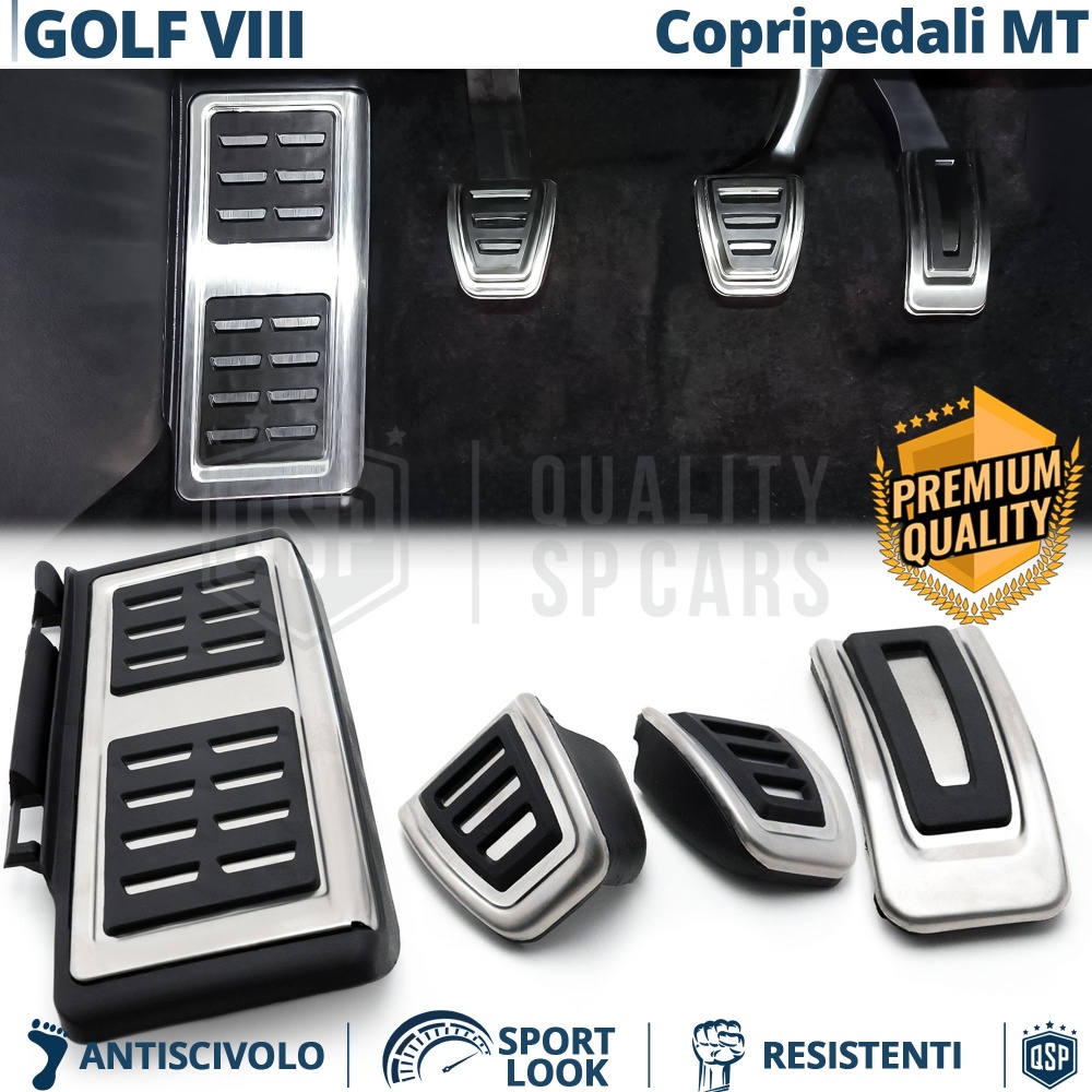 COUVRE PÉDALES Sport pour VW Golf 8 Transmission MANUELLE | Aluminium et Caoutchouc Antidérapant