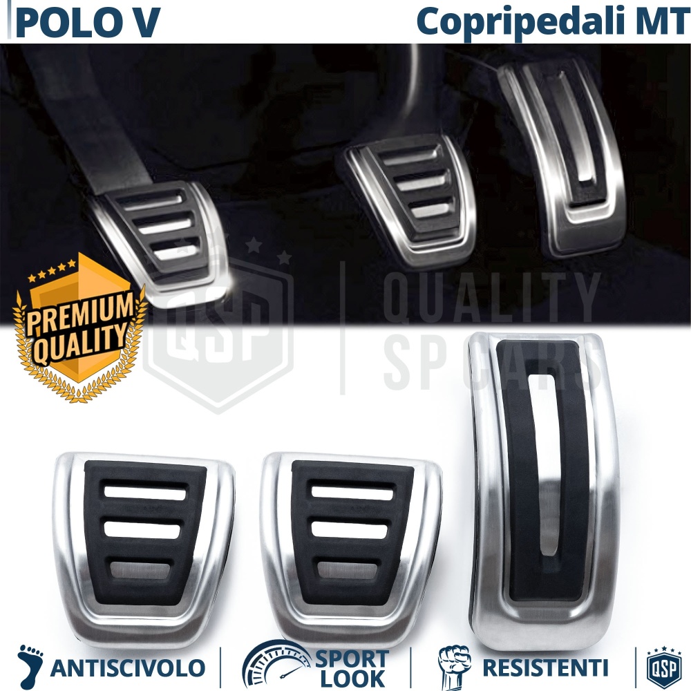 Sport PEDALKAPPEN für VW Polo 6R, 6C SCHALTGETRIEBE | Pedalabdeckungen aus Aluminium und Rutschfestem Gummi Sport PEDALKAPPEN für VW Polo 6R, 6C SCHALTGETRIEBE | Pedalabdeckungen aus Aluminium und Rutschfestem Gummi