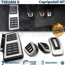 Car PEDAL Covers for VW Tiguan 2 AD1 MANUAL Transmission | Aluminum and Non-slip Rubber Sports Pedals
