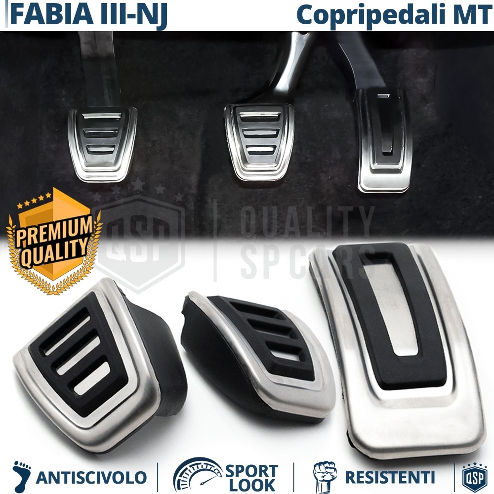Car PEDAL Covers for Skoda Fabia 3 NJ MANUAL Transmission | Aluminum and Non-slip Rubber Sports Pedals Car PEDAL Covers for Skoda Fabia 3 NJ MANUAL Transmission | Aluminum and Non-slip Rubber Sports Pedals