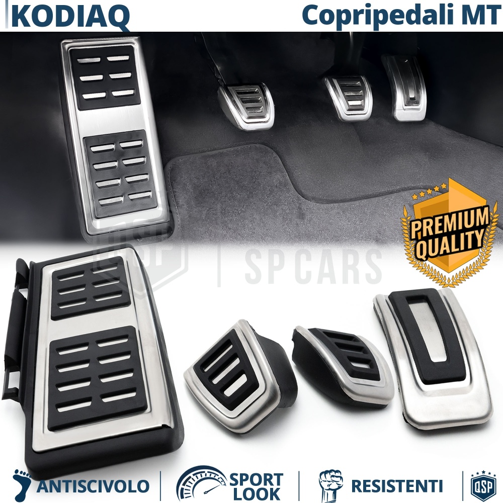 CUBRE PEDALES Deportivos para Skoda Kodiaq Cambio MANUAL | Pedales de Aluminio y Goma Antideslizante