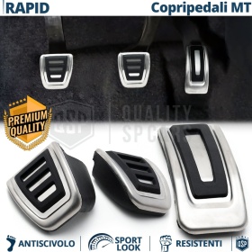 CUBRE PEDALES Deportivos para Skoda Rapid Cambio MANUAL | Pedales de Aluminio y Goma Antideslizante