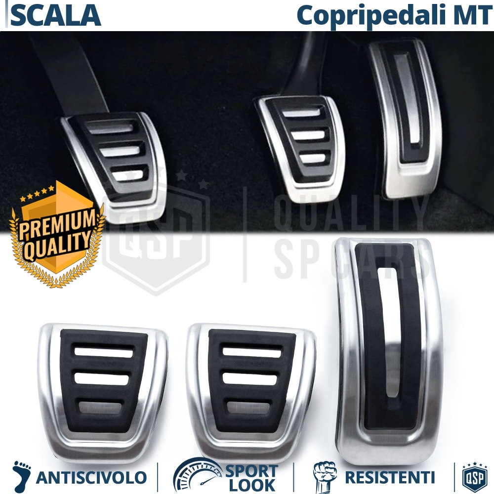 Car PEDAL Covers for Skoda Scala MANUAL Transmission | Aluminum and Non-slip Rubber Sports Pedals Car PEDAL Covers for Skoda Scala MANUAL Transmission | Aluminum and Non-slip Rubber Sports Pedals
