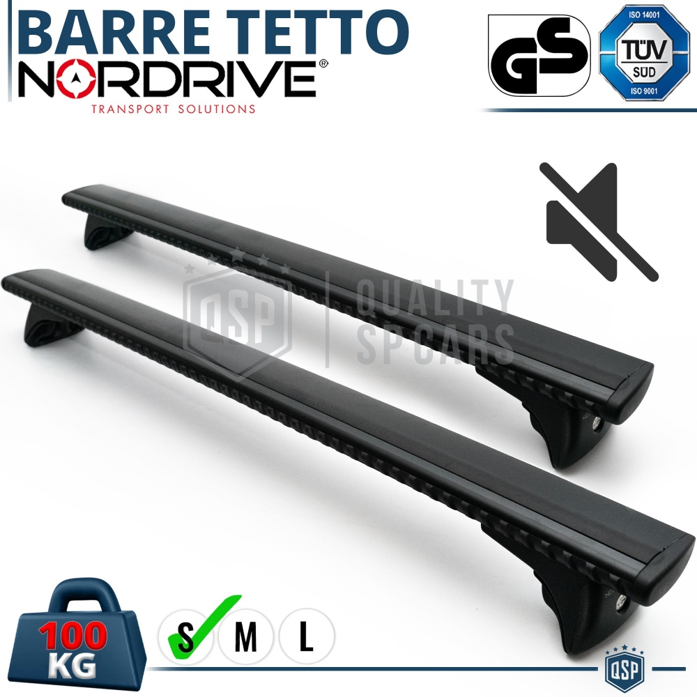 Barras de Techo para Rieles Integrados Nordrive EVOS SILENZIO S | Máx. 100 kg. GS-TÜV