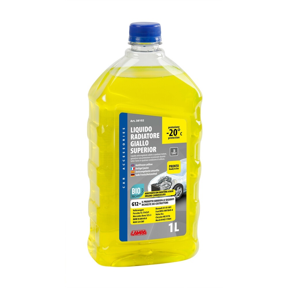 1 Líquido Anticongelantes G12+ 1.000 ml Amarillo Superior, Recarga | HECHO EN EUROPA