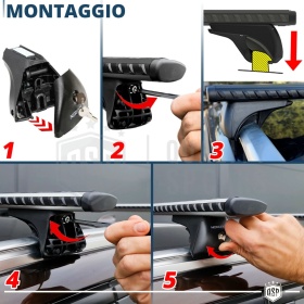 Barras de Techo para Rieles Integrados Nordrive EVOS SILENZIO M | Máx. 100 kg. GS-TÜV
