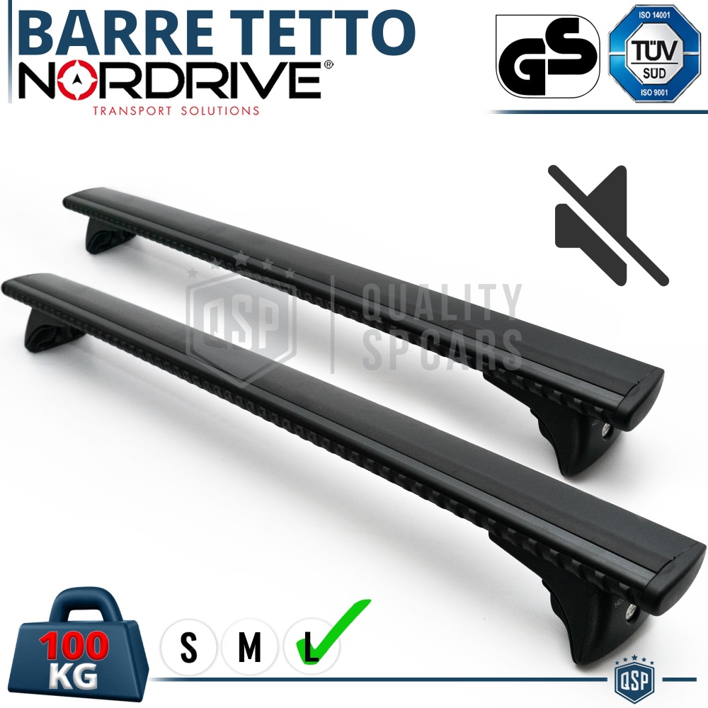 Barras de Techo para Rieles Integrados Nordrive EVOS SILENZIO L | Máx. 100 kg. GS-TÜV