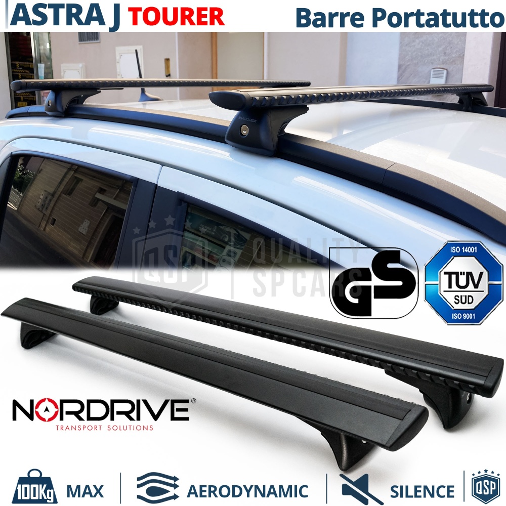 Barras de Techo para Opel Astra J Sports Tourer NORDRIVE Evos Silenzio | Máx. 100 kg. GS-TÜV