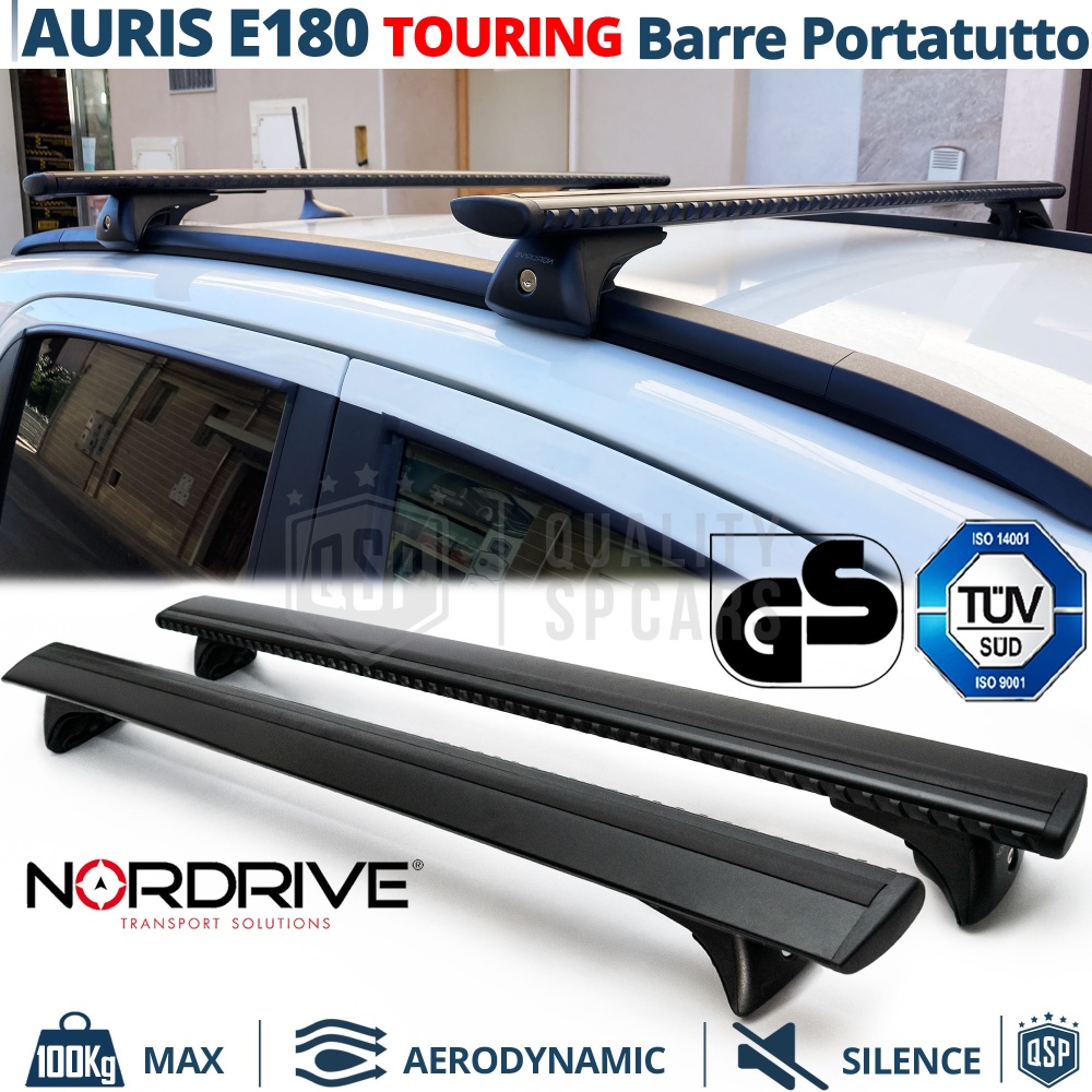 Barras de Techo para Toyota Auris E180 Touring Sport NORDRIVE Evos Silenzio | Máx. 100 kg. GS-TÜV