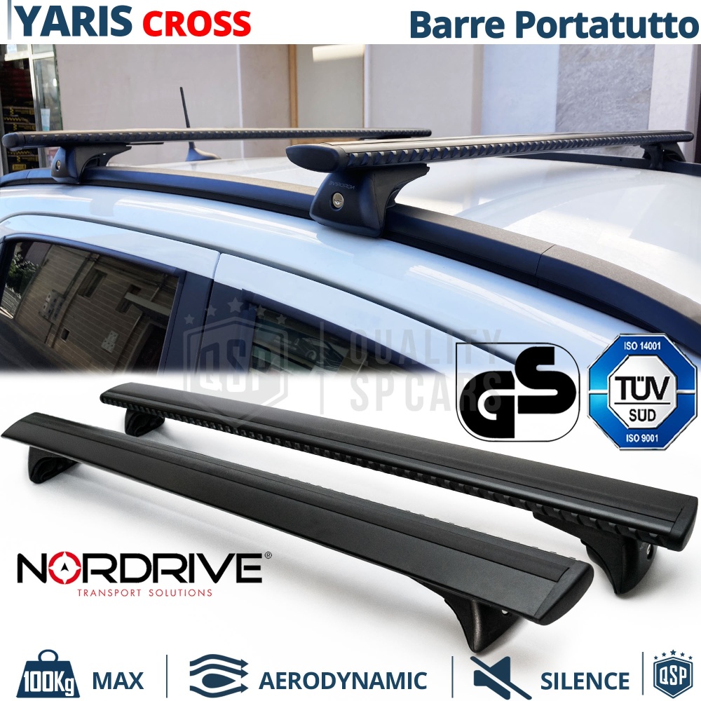 Barras de Techo para Toyota Yaris Cross NORDRIVE Evos Silenzio | Máx. 100 kg. GS-TÜV
