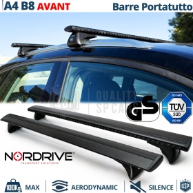 Barras de Techo para Audi A4 B8 Avant NORDRIVE Evos Silenzio Negro | Máx. 100 kg. GS-TÜV