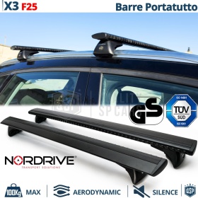 Barras de Techo para Bmw X3 F25 NORDRIVE Evos Silenzio Negro | Máx. 100 kg. GS-TÜV