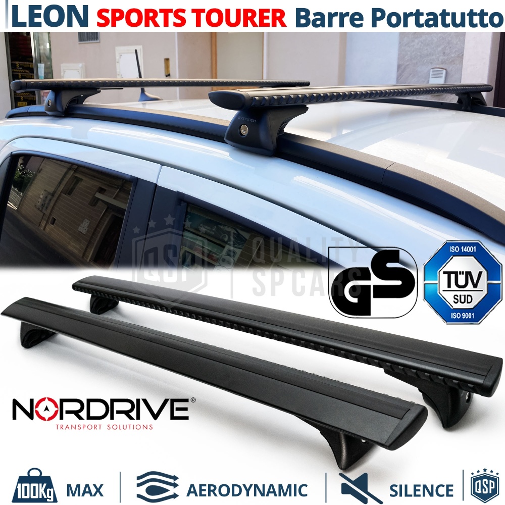 Barras de Techo para Cupra Leon Sportstourer NORDRIVE Evos Silenzio Negro | Máx. 100 kg. GS-TÜV