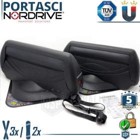 PORTAESQUÍS MAGNÉTICO Coche Universal NORDRIVE en Aluminio NEGRO Aprobado TÜV | 3 Pares de Esquís - 2 Snowboards