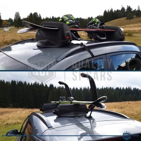 PORTAESQUÍS MAGNÉTICO Coche Universal NORDRIVE en Aluminio NEGRO Aprobado TÜV | 3 Pares de Esquís - 2 Snowboards